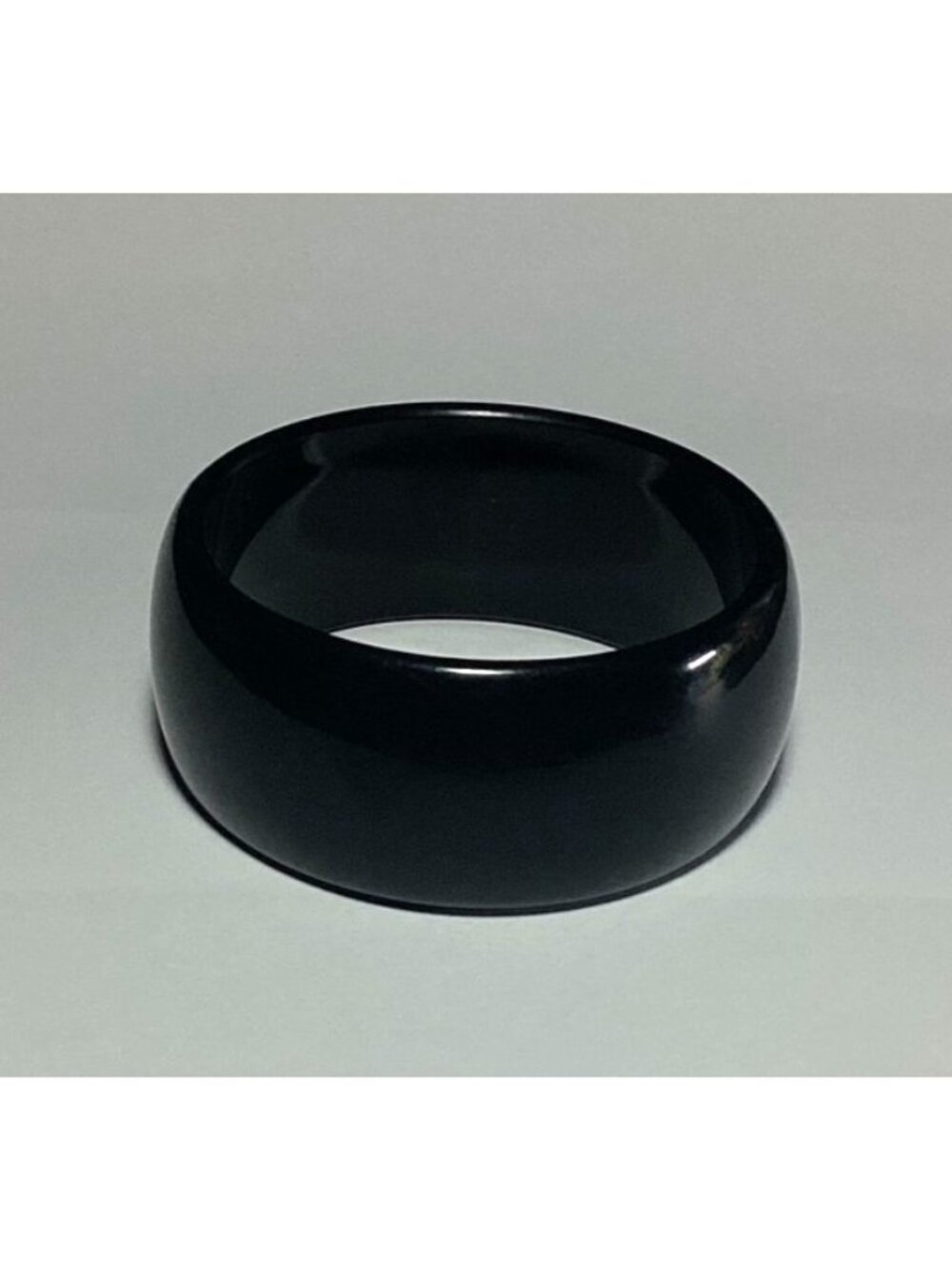 Vintage Mod Wide Black Lucite Bangle Bracelet Minimalist Stackable - Picture 2 of 8